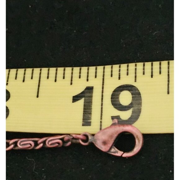 1928 Jewelry, Copper Tone Chevron Bar Pendant Necklace w/ Rhinestones 20" Chain - Picture 6 of 6